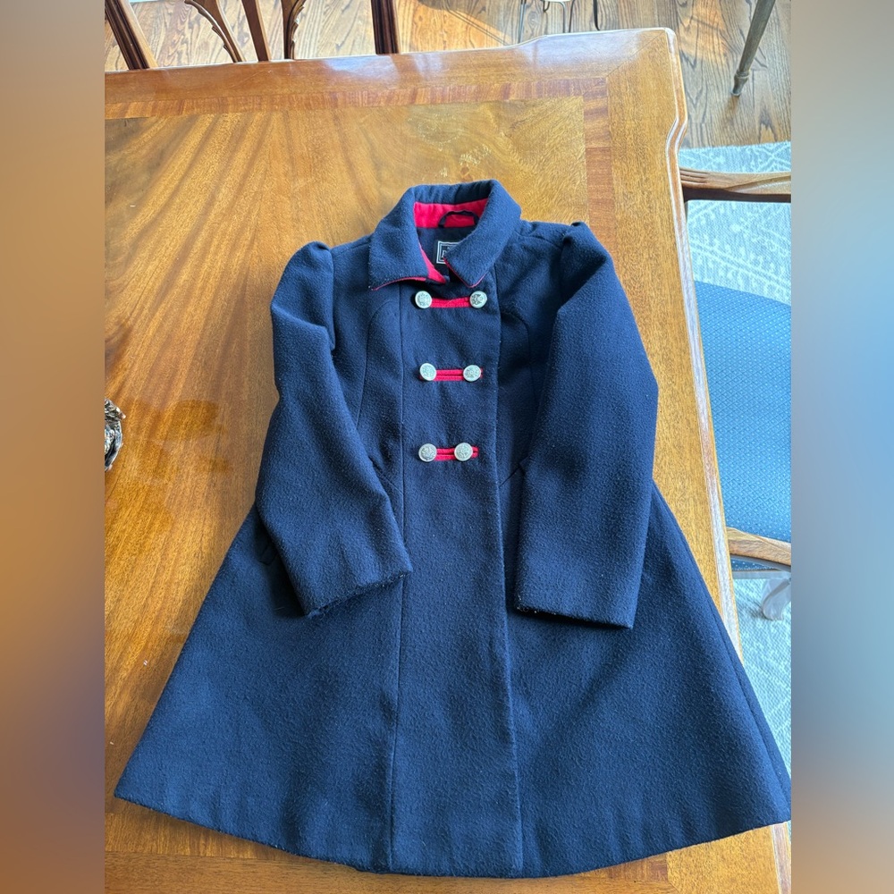 Navy Rothschilds girls dress coat size 6x